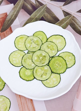 黄瓜压花切片水果蔬菜标本DIY