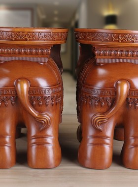 大象凳子摆件招财吉祥客厅换鞋凳中式办公室茶桌茶几乔迁开业礼品