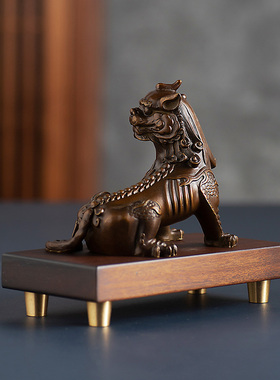 镇宅招财铜摆饰九华山地藏坐骑谛听家居客厅玄关办公室装饰文创礼