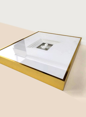 北欧风格轻奢立体雕像实物装饰画玄关挂画铝合金属框画卡纸拼贴画