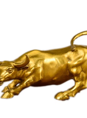 铜牛摆件大号华尔街旺市牛招财镇宅补角铜牛客厅办公室工艺品摆件