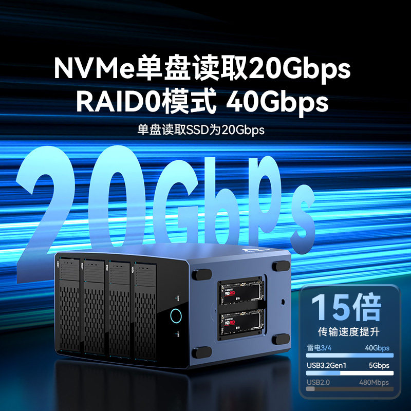 阿卡西斯阵列柜3.5移动硬盘盒子6盘位混合矩阵磁盘SATA串口M2高速,淘宝优惠券,粉丝福利购,淘宝优惠卷