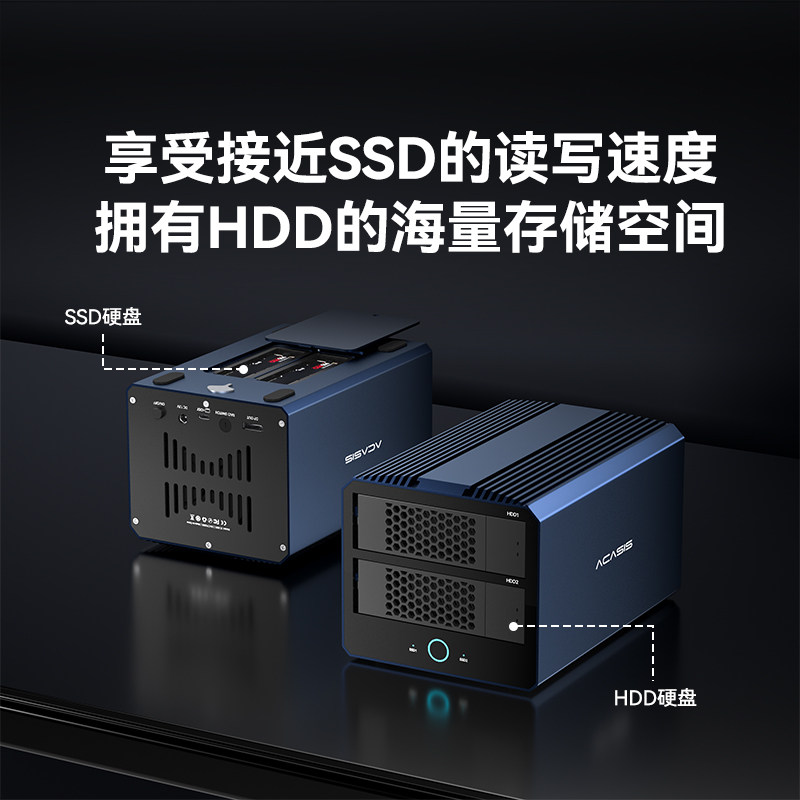 阿卡西斯阵列柜3.5移动硬盘盒子6盘位混合矩阵磁盘SATA串口M2高速,淘宝优惠券,粉丝福利购,淘宝优惠卷