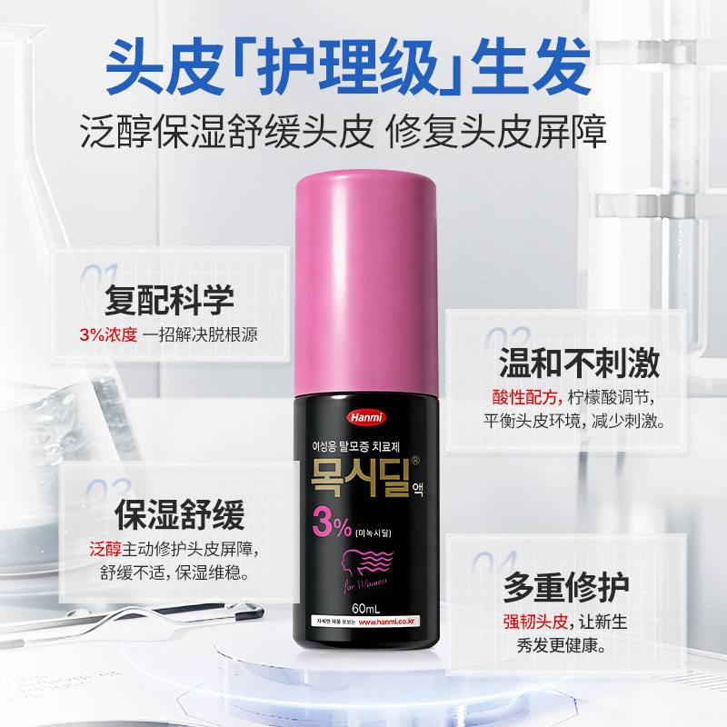 Hanmi韩美药品米诺地尔3%女性专研生发液医院同款增发密发治脱发