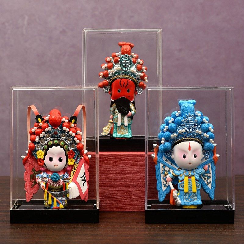 创意京剧脸谱戏剧娃娃泥人摆件家居装饰品中国风特色送外国人礼品,淘宝优惠券,粉丝福利购,淘宝优惠卷