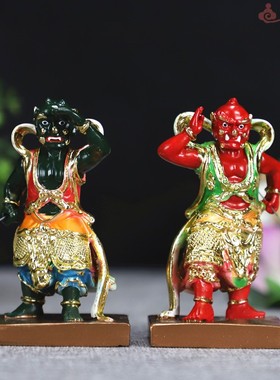 永泽堂千里眼顺风耳敦煌彩妈祖左右护法神像家居摆件