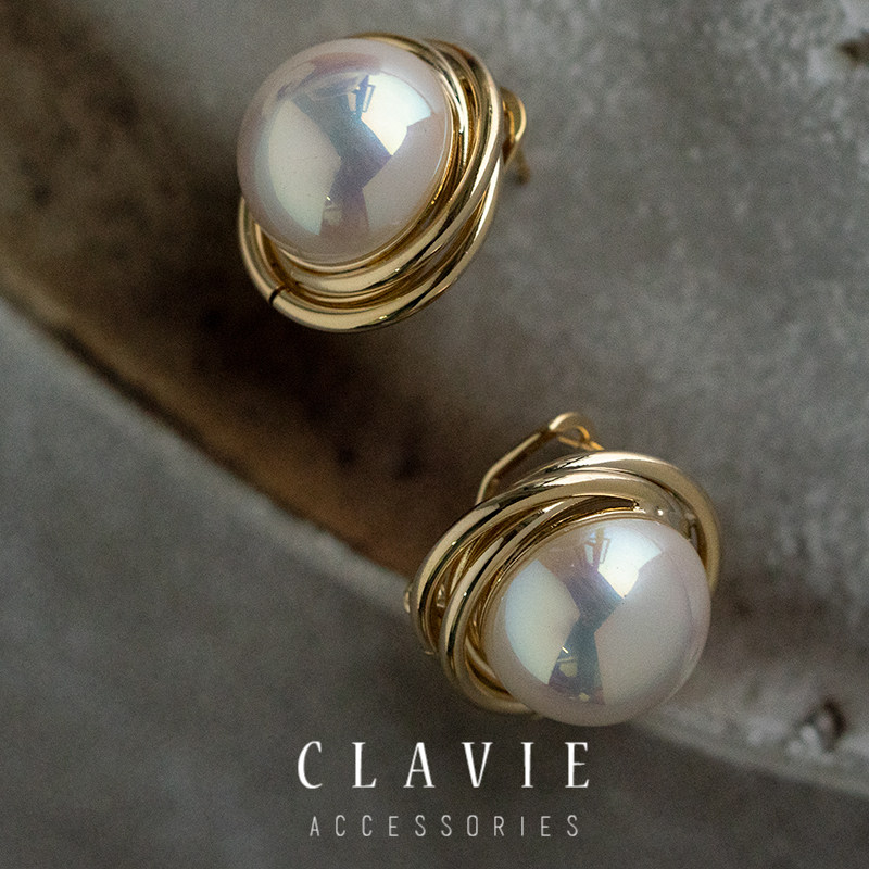 大珍珠耳夹秋冬款无耳洞耳钉耳环女日常复古人造高级感简约港风味,淘宝优惠券,粉丝福利购,淘宝优惠卷