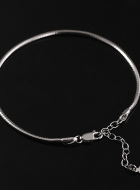 925银八面蛇骨手链男女情侣潮款一对日韩时尚饰品小众设计可刻字