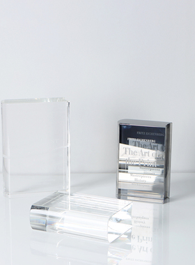 现代简约透明水晶书摆件轻奢创意样板间客厅书房书架软装饰品摆设