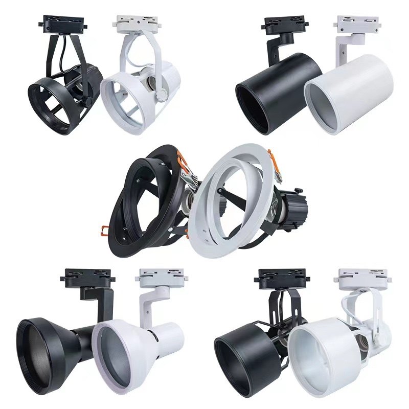 PAR30射灯轨道灯帕灯轨道支架喇叭四爪外壳p30嵌入式象鼻灯架明装,淘宝优惠券,粉丝福利购,淘宝优惠卷