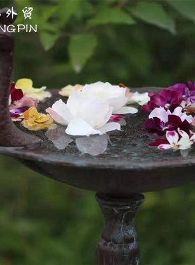 SHANGPIN复古做旧孔雀铸铁喂鸟器多肉花盆花园庭院花托装饰摆件