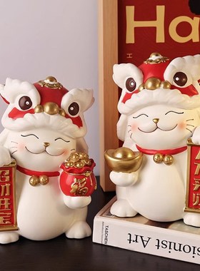 招财猫摆件乔迁新居礼品客厅玄关装饰品店铺前台收银开业搬家礼物