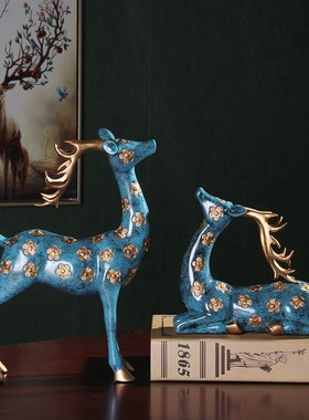 欧式酒柜装饰品梅花鹿摆件家居饰品玄关电视柜创意结婚礼物摆设鹿