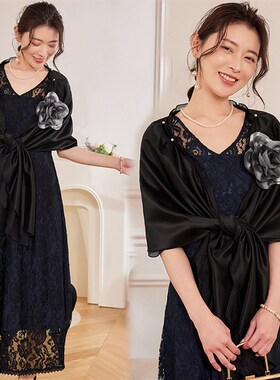 红色小披肩围巾春秋薄款新娘纱巾女士伴娘外套礼服旗袍外搭88619