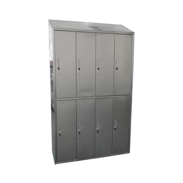 304 stainless steel slanted top wardrobe multi-door lockable employee storage factory dust-free workshop clean cabinet storage cabinet