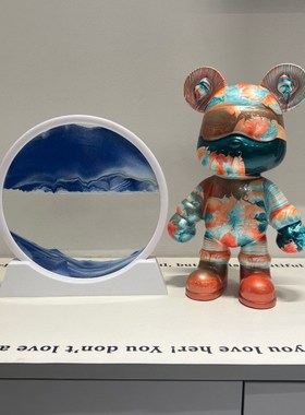 网红流体熊客厅家居摆件酷酷熊暴力熊DIY成品乔迁礼物兔子存钱罐