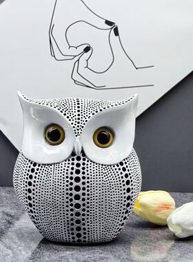 ins风高级感猫头鹰桌面摆件书房客厅玄关电视柜家居装饰品摆设