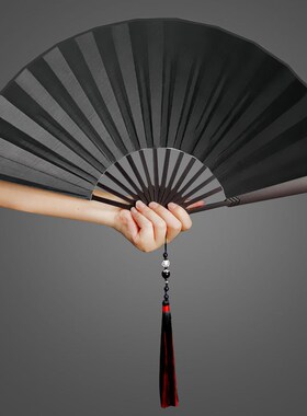 9寸合金扇子中国风绢布折扇镁铝合金特制钢扇防身工.艺扇可题字