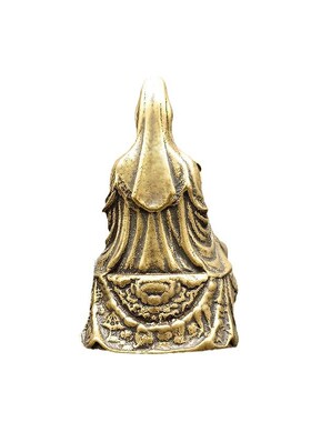 复古黄铜观音菩萨摆件车载南海观世音铜像办公室桌面装饰摆件