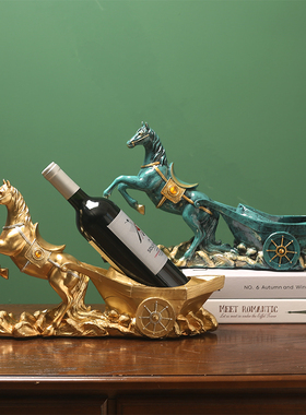 欧式马车红酒架摆件创意家居软装工艺品乔迁新居礼品客厅酒柜装饰