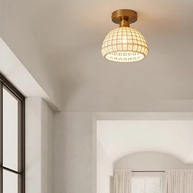 日式陶瓷走廊灯过道灯LED门厅玄关灯藤艺复古民宿入户阳台吸顶灯,淘宝优惠券,粉丝福利购,淘宝优惠卷