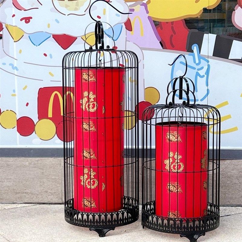 铁艺鸟笼吊灯落地灯酒吧咖啡厅通道灯具灯饰喜庆红灯笼地灯,淘宝优惠券,粉丝福利购,淘宝优惠卷