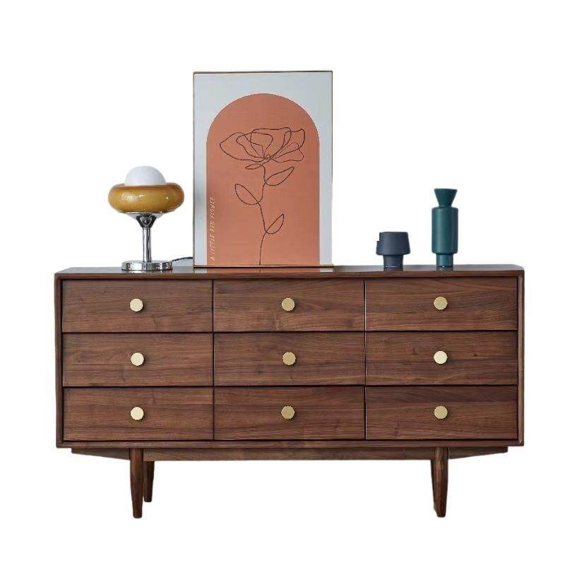 黑胡桃九斗柜北欧实木斗柜储物边柜卧室客厅收纳柜现代实木家具,淘宝优惠券,粉丝福利购,淘宝优惠卷