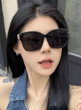 欧美黑色方框高级感墨镜女时尚复古网红街拍大框显瘦遮阳太阳眼镜