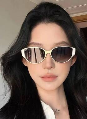 2026新款个性猫眼未来感墨镜女高级感拼接防紫外线金属太阳眼镜
