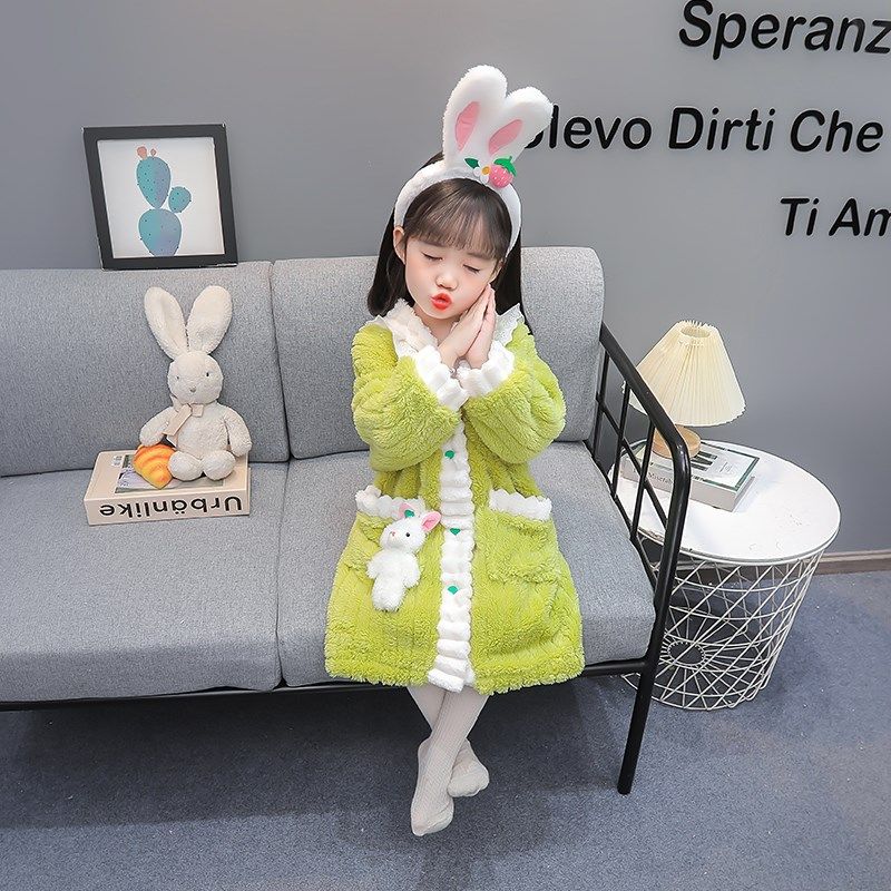 女童睡裙儿童睡衣冬季加厚保暖女宝宝秋冬珊瑚绒睡袍女孩家居衣服,淘宝优惠券,粉丝福利购,淘宝优惠卷