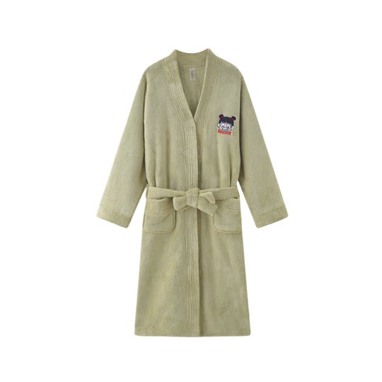 新款吸水浴袍宽松A类珊瑚绒儿童睡袍男童女童四季家居服卡通刺绣