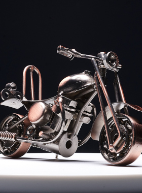 创意铁艺摩托车复古摆件家居客厅玄关酒柜装饰品房间工艺品小摆设