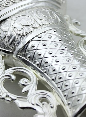 俄罗斯欧式风情浮雕金银双色双子花瓶手工艺品居家摆设装饰品礼品