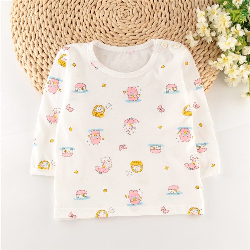 婴儿夏季纯棉超薄款长袖衣男女宝宝夏装单件上衣空调服家居睡衣,淘宝优惠券,粉丝福利购,淘宝优惠卷