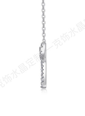 S925银镶嵌莫桑钻蝴蝶结项链颈链