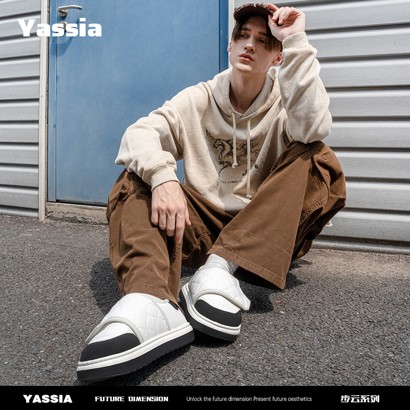 亚束步云2025冬季新款棉鞋女士外穿加绒防滑包跟休闲鞋保暖棉拖鞋 - 图1