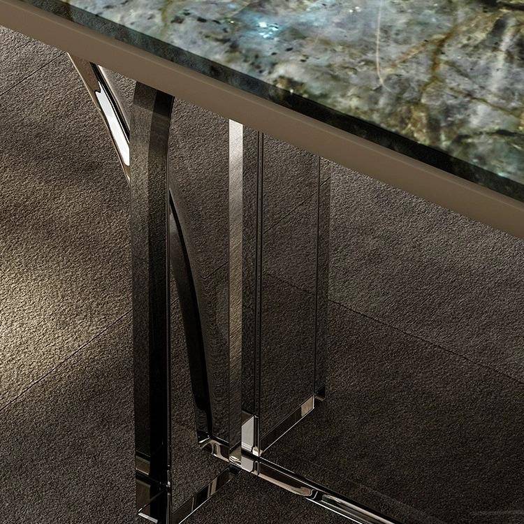 蓝翡翠奢石茶桌简约现代大户型别墅高端亚克力航母茶台架一帆风顺 - 图1