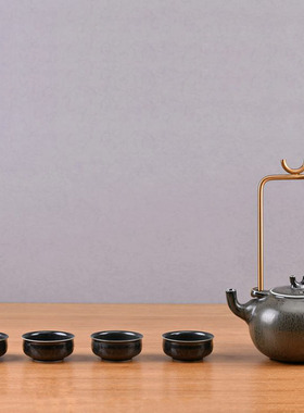 新中式禅意茶壶套餐摆件样板房茶几托盘酒店客厅茶室茶具软装饰品