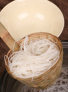 四川营山米粉竹漏勺1个烫米粉不锈钢冒菜麻辣粉酸辣粉烫勺竹漏斗