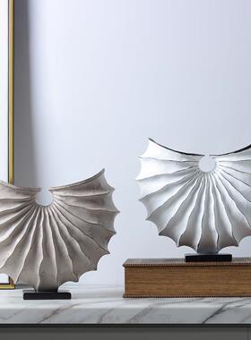 侘寂做旧覆古彷木海螺圆环树脂摆饰家居电视柜酒柜书柜玄关装饰品