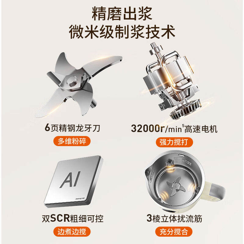 九阳破壁豆浆机家用全自动多功能免滤免煮小型料理机烹饪机新D650