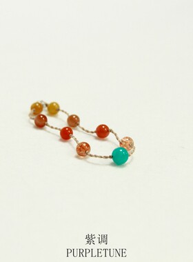 PURPLETUNE/紫调天然水晶多宝糖豆手链18K黄金扣活力乐观力量灵动