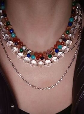 PURPLETUNE/紫调原创天然白水晶项链摩尼宝珠 清除负能量精致百搭