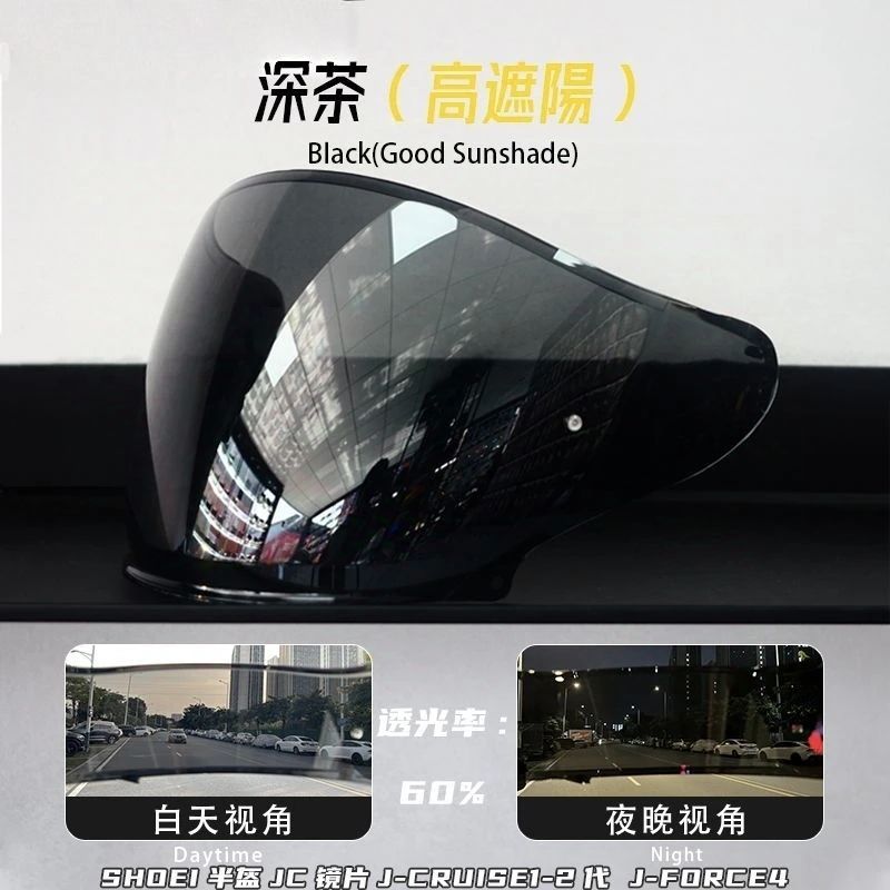 头盔替换镜片SHOEI半盔镜片J-CRUISE1/2代 J-FORCE4 jc2替换镜片 - 图2