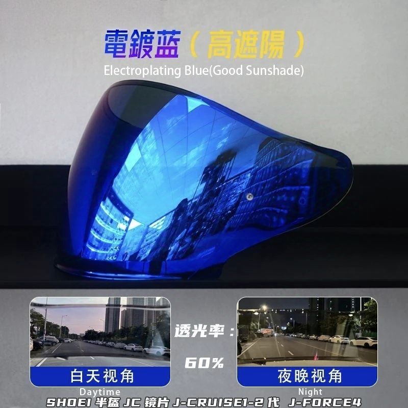 头盔替换镜片SHOEI半盔镜片J-CRUISE1/2代 J-FORCE4 jc2替换镜片 - 图1