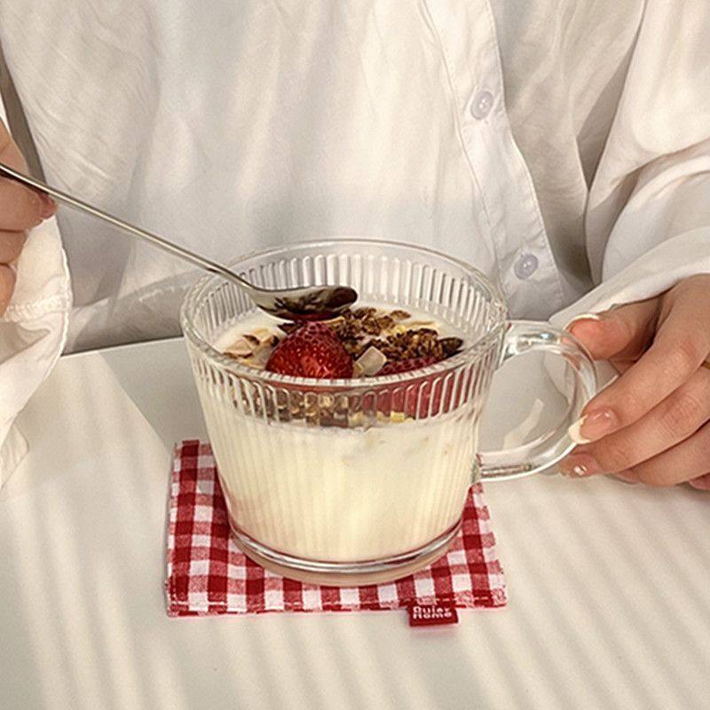 高端早餐杯大容量玻璃杯燕麦片早餐碗家用女牛奶杯带勺酸奶水果碗,淘宝优惠券,粉丝福利购,淘宝优惠卷