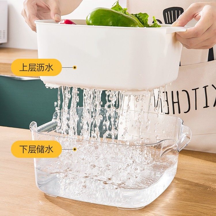 双层蔬菜洗菜盆沥水篮厨房家用塑料水果盘客厅滤水菜篓淘洗菜篮子,淘宝优惠券,粉丝福利购,淘宝优惠卷