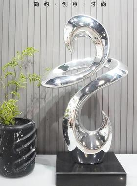 样板间入户玄关装饰摆件客厅电视柜旁边现代轻奢酒店落地艺术雕塑