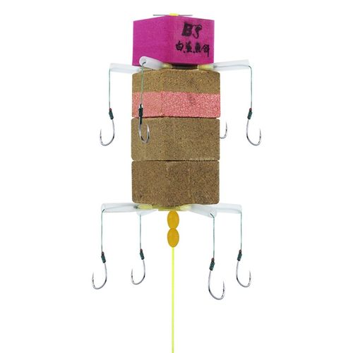 白鲨反底钓鲢鳙钓组海竿反离底钓线组浮力方块4+4翻板钩套装配件 - 图3