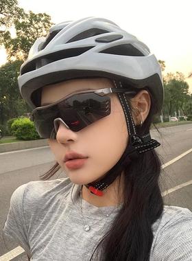 骑行护目防风沙防紫外线运动太阳镜女自行车夜骑时尚墨镜防紫外线